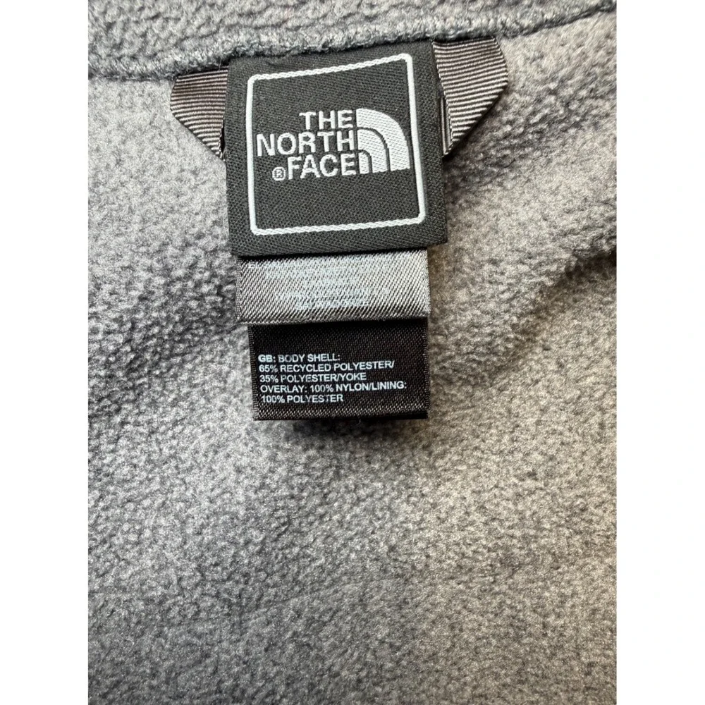 The North Face Fleece Denali Jacket Boys Youth L 14/16 Zip Up Gray Blue Polartec